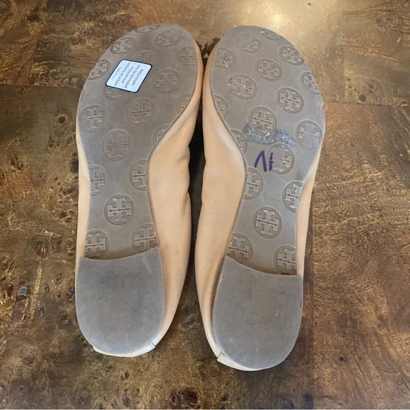 Tory Burch Gold Accent Tan Loafers - Picture 5 of 5